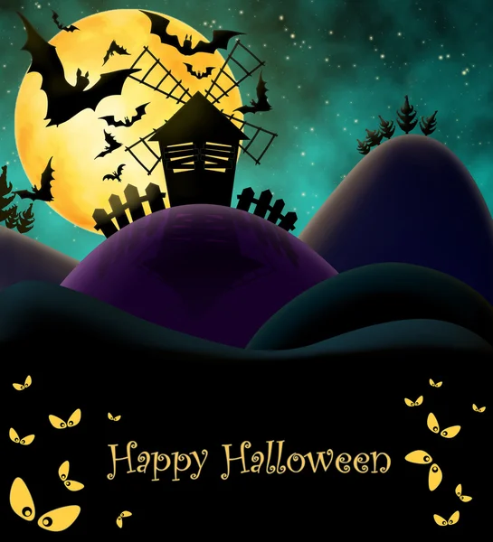 Feliz postal de Halloween — Foto de Stock