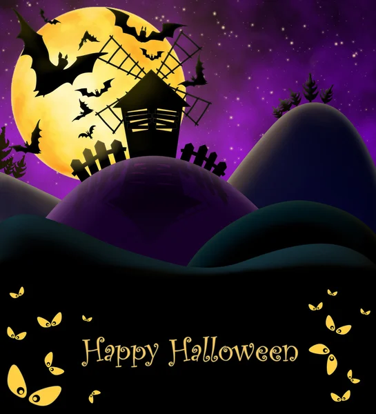 Cartolina di Halloween felice — Foto Stock