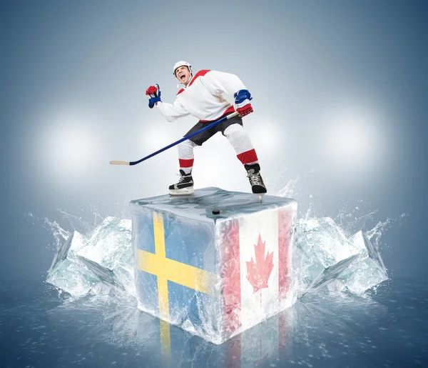 Швеція проти Канади — стокове фото