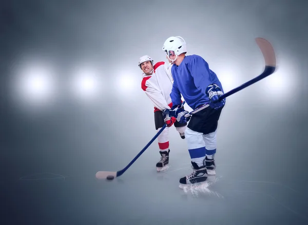 Ice hockey players during match — Stok Foto