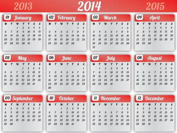 stock vector 2014 Calendar