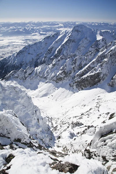 Visa från lomnicky stit - topp i höga Tatra mountains — Stockfoto