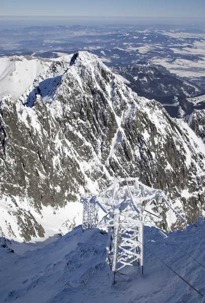 Vista da Lomnicky stit - picco sulle montagne degli Alti Tatra — Foto Stock