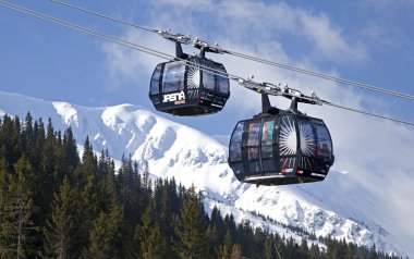 Modern teleferik funitel olarak chopok tepe - düşük tatras, Slovakya