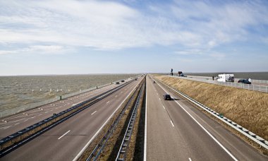 afsluitdijk - büyük causeway Hollanda