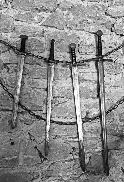 Old Swords in LIKAVA castle, Slovakia — Stock Photo, Image