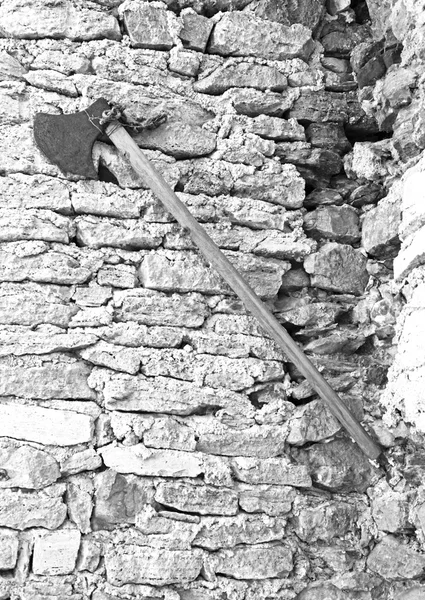 Old axe in LIKAVA castle, Slovakia — Stock Photo, Image