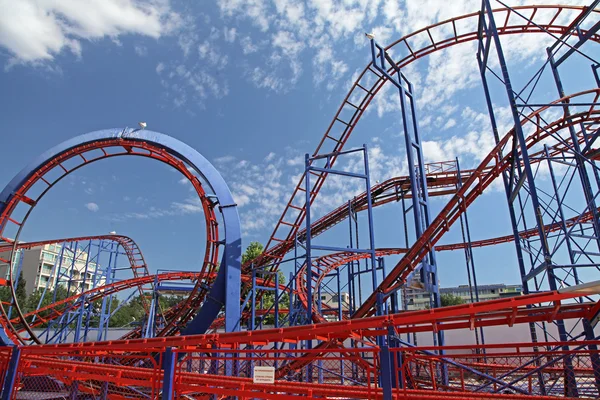 Roller coaster at Sunny beach — Stock Photo, Image