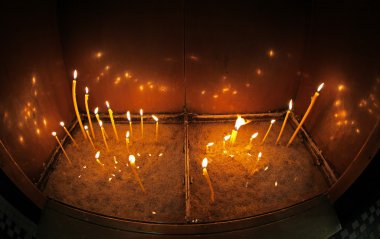 Candles in Cathedral, Varna - Bulgaria clipart