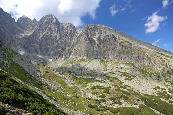 Pohled z velka lomnicka veza - vrchol ve Vysokých Tatrách, Slovensko — Stock fotografie