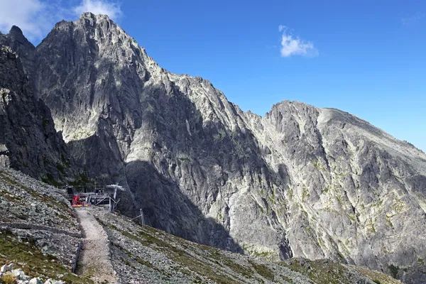 Visa från velka lomnicka veza - topp i Vysoké Tatry, Slovakien — Stockfoto