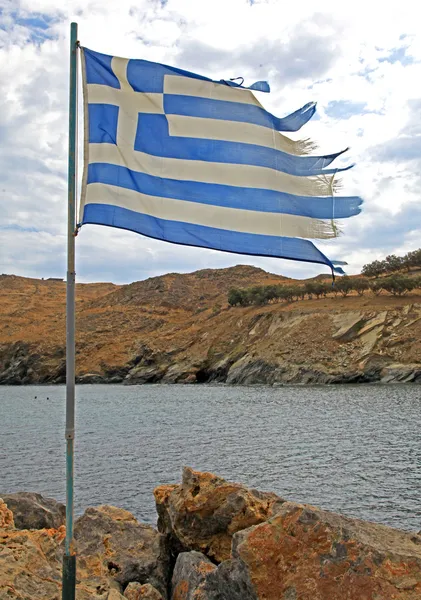 Griekse vlag — Stockfoto