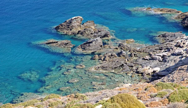 浅层清楚海的克里特岛 — 图库照片