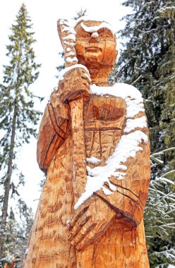 Wooden statue, Slovakia clipart