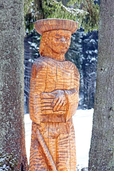 Houten standbeeld, Slowakije — Stockfoto