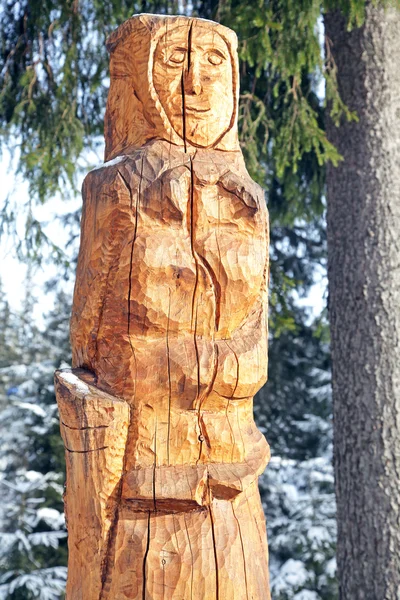 Dřevěná socha, Slovensko — Stock fotografie