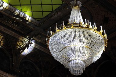 The large crystal chandelier