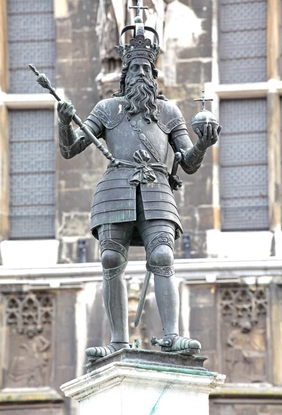 Standbeeld in aachen, Duitsland — Stockfoto