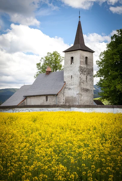 Iglesia antigua en el pueblo Ludrova, Eslovaquia —  Fotos de Stock