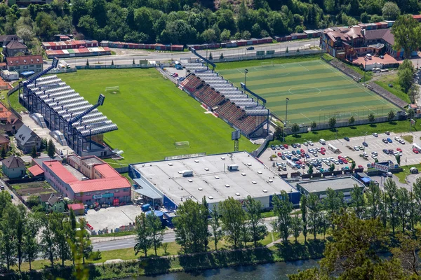 Футбольный стадион в городе Ружомберок, Словакия — стоковое фото