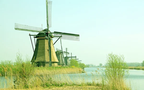 Molinos de viento en Kinderdijk, Países Bajos — Foto de Stock