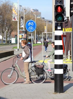 trafik ışıkları bisiklet, rotterdam - Hollanda