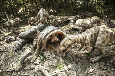 dinozor deinonychus gerçekçi bir model