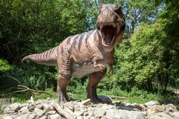 Ρεαλιστικό μοντέλο της δεινόσαυρος tyrannosaurus rex Εικόνα Αρχείου