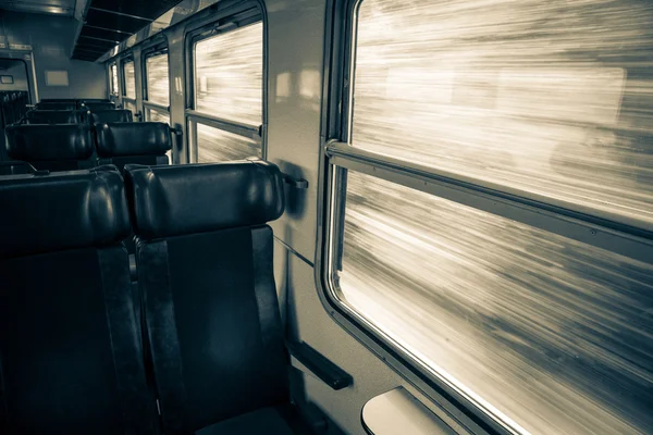 Interieur van oude trein, Slowakije — Stockfoto