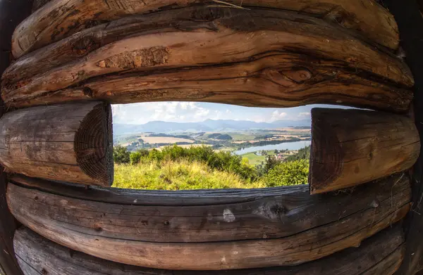 Uitzicht vanaf Keltische wachttoren bij Bobrovník - Slowakije — Stockfoto