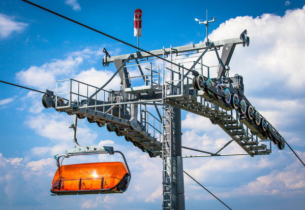 Orange ropeway in Low Tatras, Slovakia