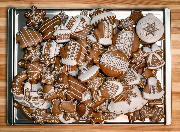 Christmas Homemade Gingerbread Cookies — Stock Photo, Image