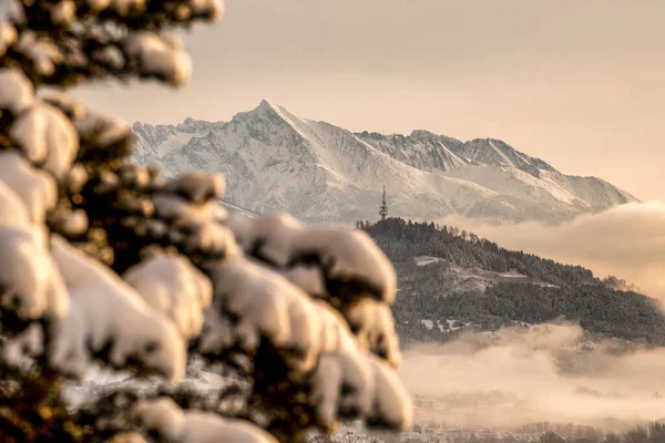 Beautiful Winter Snowy Peak Krivan High Tatras Mountains Slovakia — Zdjęcie stockowe