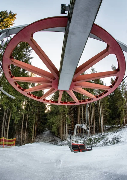 Krusetnica Slowakei Januar 2021 Leere Sessel Skilift Wintersportort Krusetnica — Stockfoto