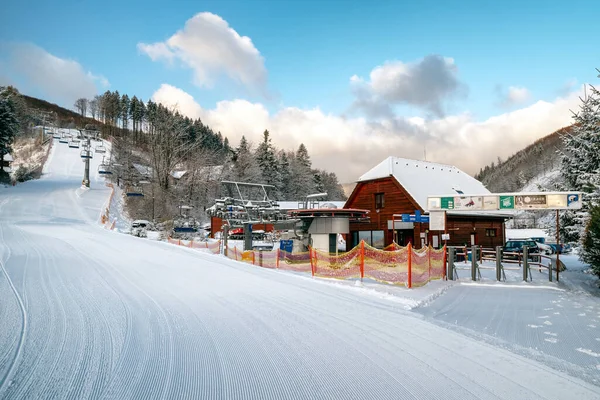 Valca Slowakije Januari 2022 Onderste Station Van Skilift Stoel Resort — Stockfoto