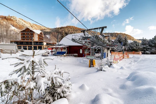 Valca Slowakei Januar 2022 Talstation Des Sessellifts Skigebiet Snowland Valca — Stockfoto