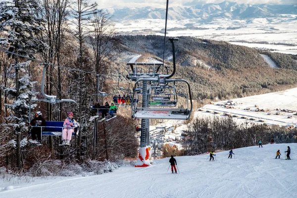 Valca Slovakia Hazi Ran 2022 Kayakçılar Kış Mevsiminde Snowland Valca — Stok fotoğraf