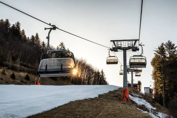 Banska Stiavnica Eslováquia Fevereiro 2022 Top Estação Cadeira Teleférico Resort — Fotografia de Stock