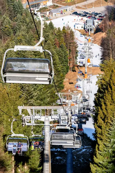 Banska Stiavnica Slovensko February 2022 Židle Lyžařském Vleku Středisku Salamandra — Stock fotografie