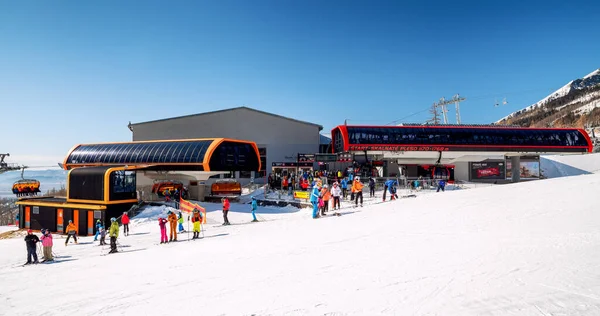Tatranska Lomnica Slovakia March 2022 Station Ski Lift Chair Resort — стокове фото