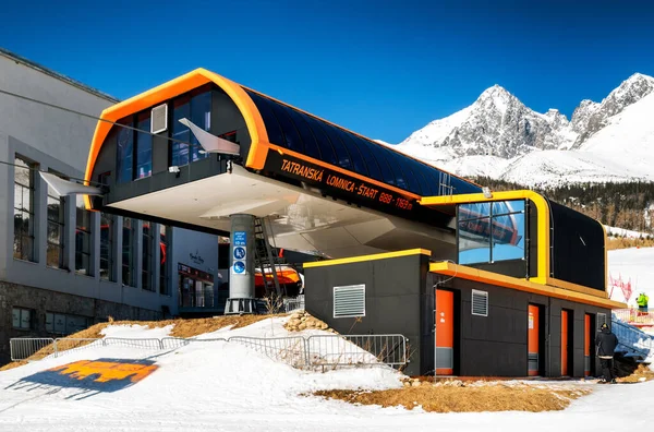 Tatranska Lomnica Slowakije Maart 2022 Station Van Skilift Stoel Resort — Stockfoto