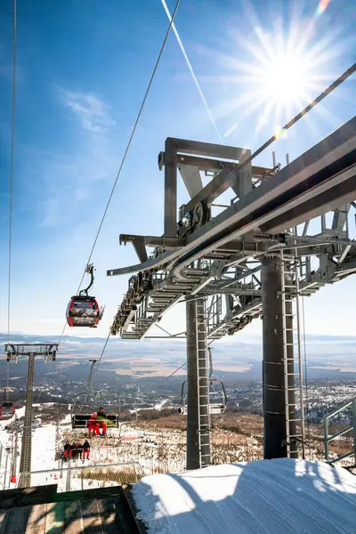 Tatranska Lomnica Slowakei März 2022 Sessellifte Skigebiet Tatranska Lomnica Der — Stockfoto