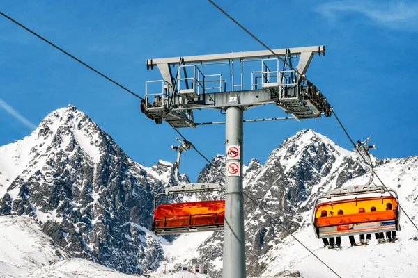 Tatranska Lomnica Eslováquia Março 2022 Elevador Esqui Pico Lomnicky Stit — Fotografia de Stock