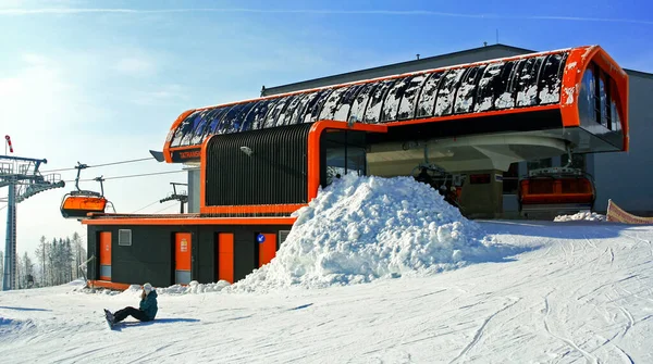 Tatranska Lomnica Slovakia February 2011 Station Ropeway Resort Tatranska Lomnica — 图库照片