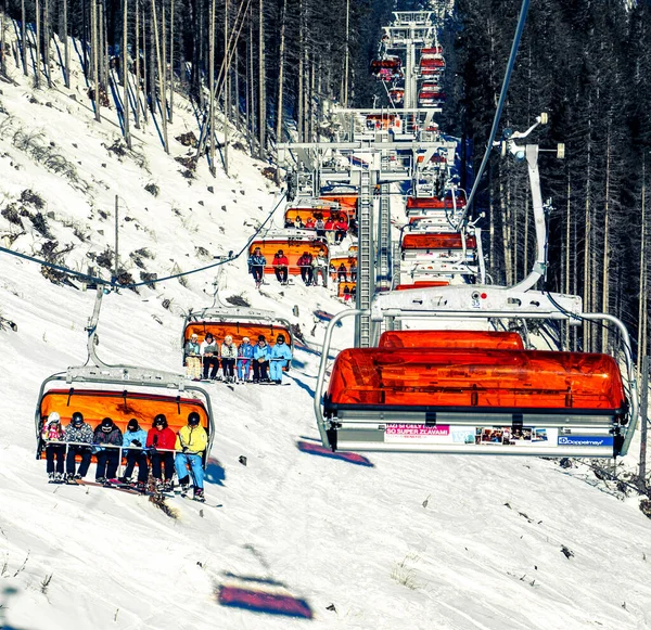 Demanovska Dolina Slovakia February 2015 Ski Lift Resort Jasna Low — Stock Photo, Image