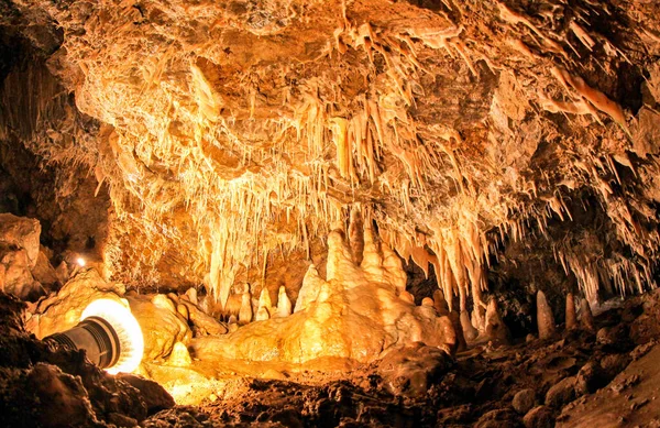 Stalaktity Stalagmity Jeskyni Vazecká Slovensko — Stock fotografie