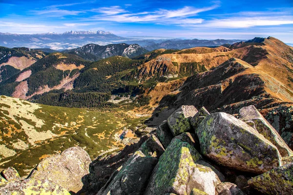Pemandangan Gunung Musim Panas Pemandangan Dari Bukit Chopok Low Tatras — Stok Foto