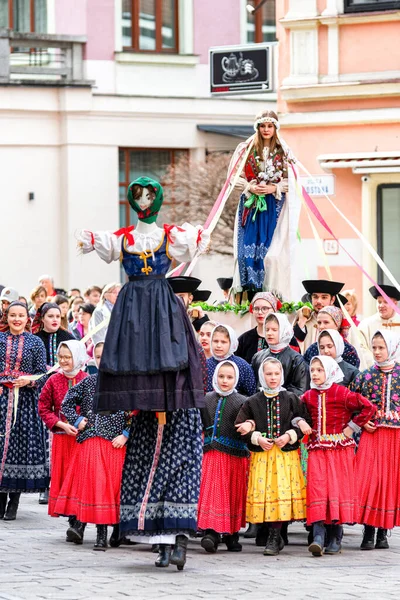 Ruzomberok Eslovaquia Abril 2022 Sacar Quemar Diosa Eslava Moreana Tradición — Foto de Stock