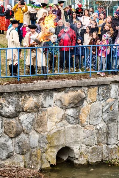 Ruzomberok Eslovaquia Abril 2022 Sacar Quemar Diosa Eslava Moreana Tradición —  Fotos de Stock