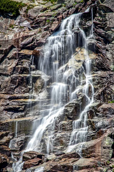 Long Exposure Flowing Water Waterfall Skok High Tatras Mountains Slovakia — Stock Photo, Image